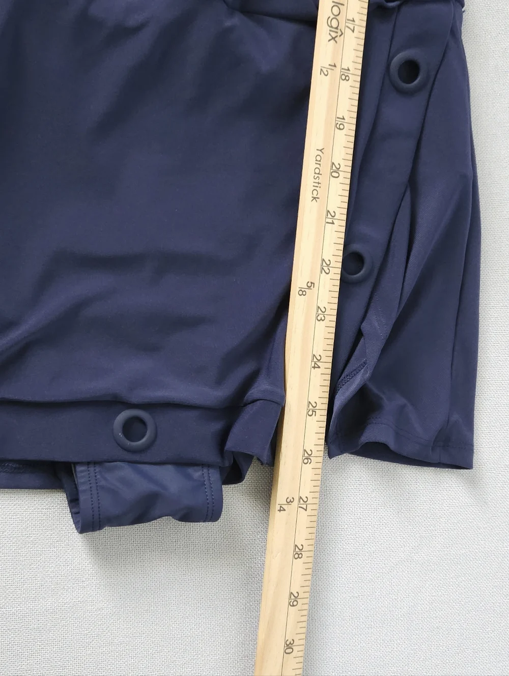 Beyond Control Navy Swim Dress 8 Square Neck Grommet Detail Tummy Control Coasta